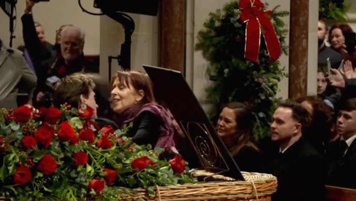 Shane MacGowan's family dance to Fairytale Of New York at funeral
