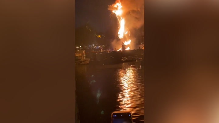 Disneyland dragon catches fire in California