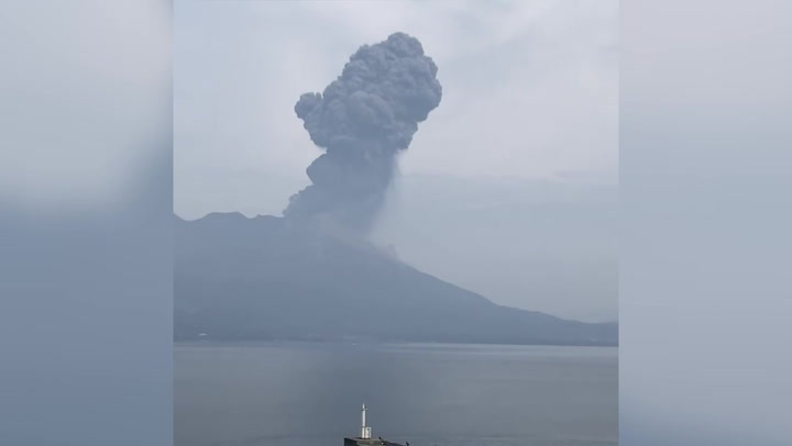 Japan: Sakurajima volcano spews plume of ash in eruption