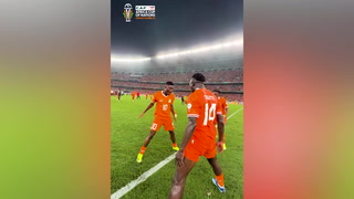 Ivorian players erupt in celebration after winning AFCON trophy