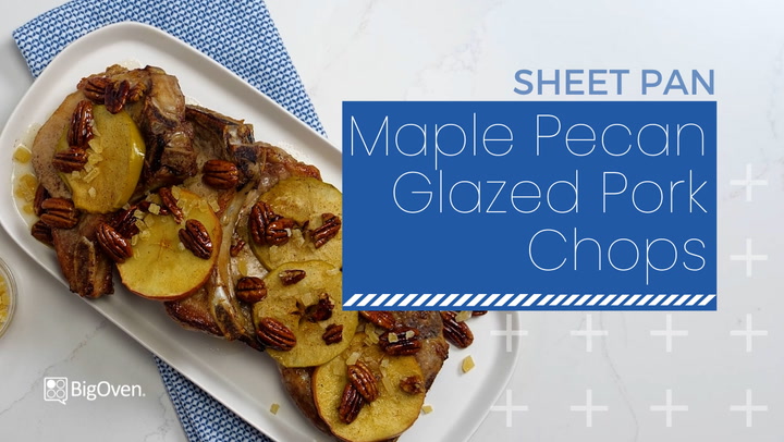 Sheet Pan Maple-Pecan Glazed Pork Chops with Apples