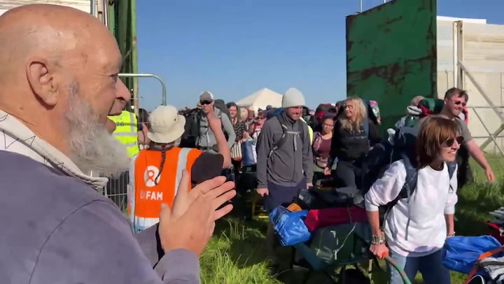 Glastonbury 2022: Michael Eavis greets revelers as gates open for first day of festival