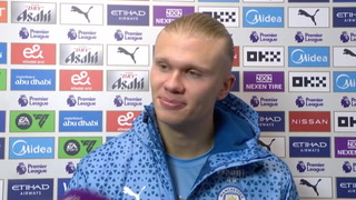 Man City’s Erling Haaland speaks after scoring double against Everton