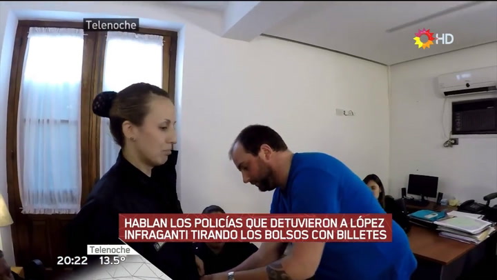 Entrevista a los policías que detuvieron a López. Fuente: Canal 13