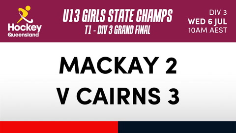6 July - Hockey Qld U13 Girls Sc - Mackay 2 V Cairns 3