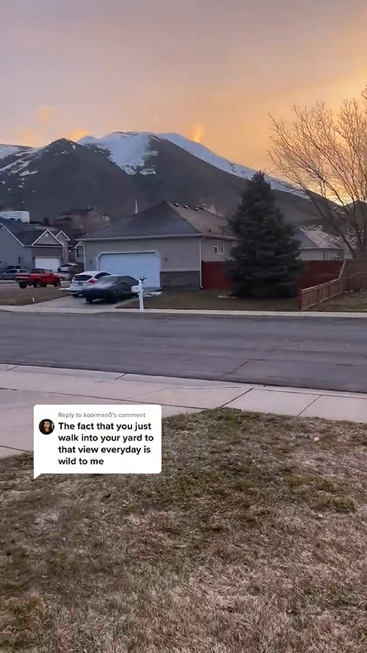 Una joven mostró la vista que tiene desde su jardín en su casa en Utah y asombró a sus seguidores