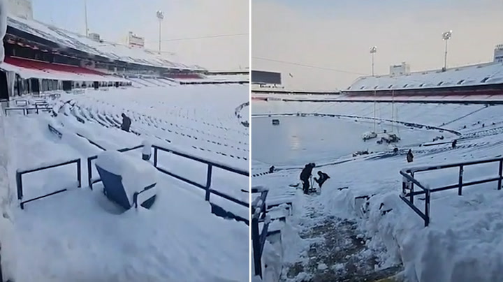 NFL stadium covered in snow hours before kickoff