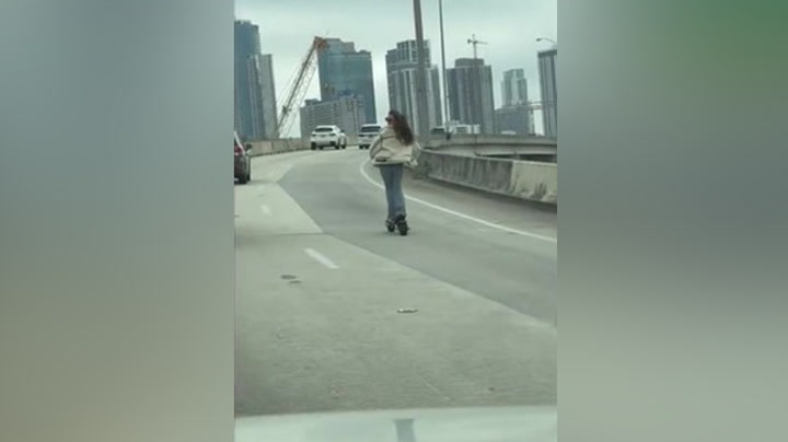 Woman spotted riding electric scooter in traffic