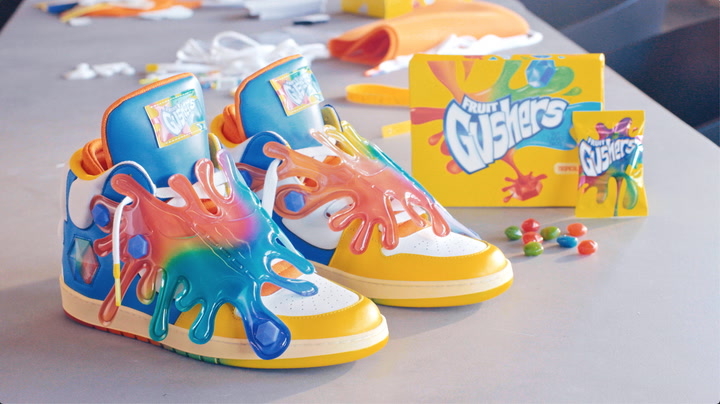 Preview RAL7000Studios x Gushers Crazy Custom Sneaker Before ComplexLand | Let Your Sole Out