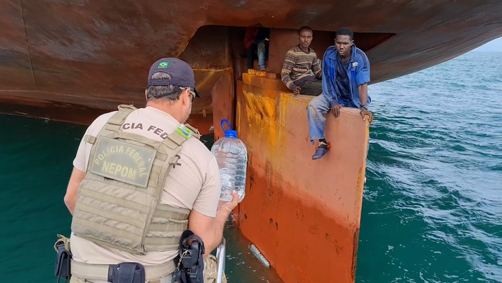 Nigerian stowaways rescued after surviving 14 days on ship's rudder  off Brazil coast
