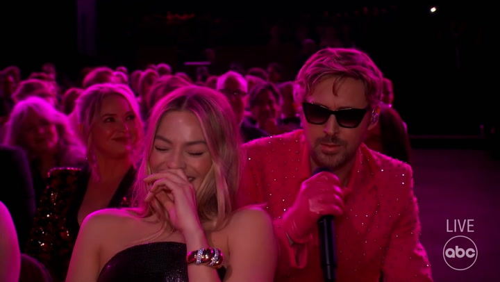 Ryan Gosling has Margot Robbie in fits of laughter during I'm Just Ken performance