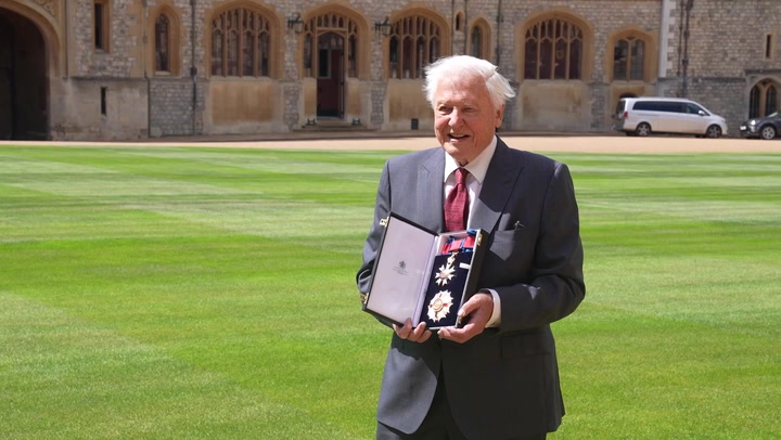 Sir David Attenborough receives second knighthood for services to TV and conservation