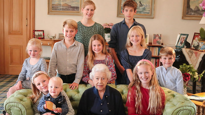 Picture of late Queen with great-grandchildren released to mark 97th birthday_Original Video_m231668.mp4