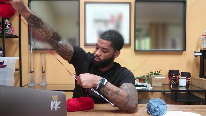 King Keraun Learns How To Crochet A Face Mask From A Pro Knitter