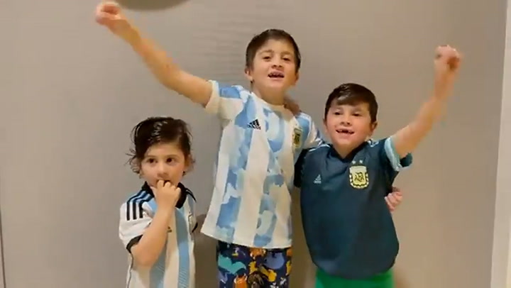 El festejo de los hijos de Messi, por la Copa América ganada por la selección argentina