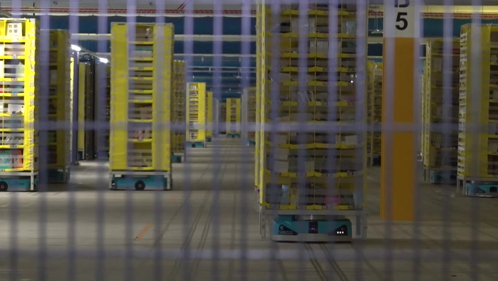 Robots in Amazon warehouse get to work ahead of Black Friday sales