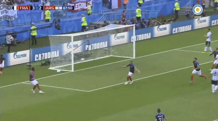 El segundo gol de Mbappé que marcó el 4-2 para Francia - Fuente: Televisión Pública