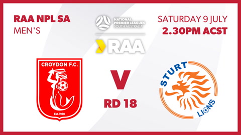 Croydon FC - NPL SA v Sturt Lions - NPL SA