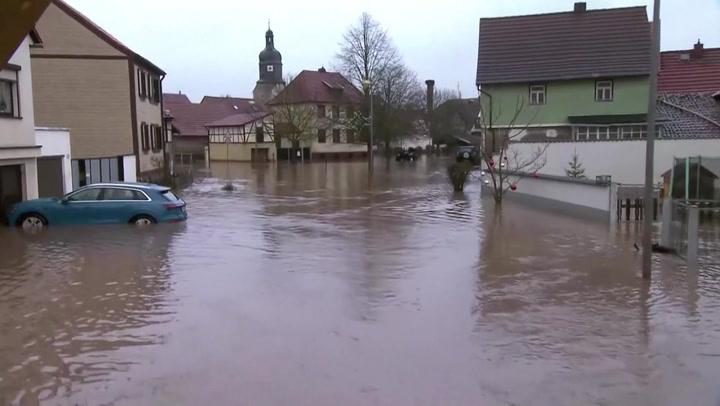 Christmas washout in German village as heavy rains cause rivers to burst their banks