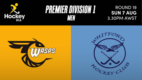 5 August - Hockey WA PL Men - R19 - WASPS v Whitford