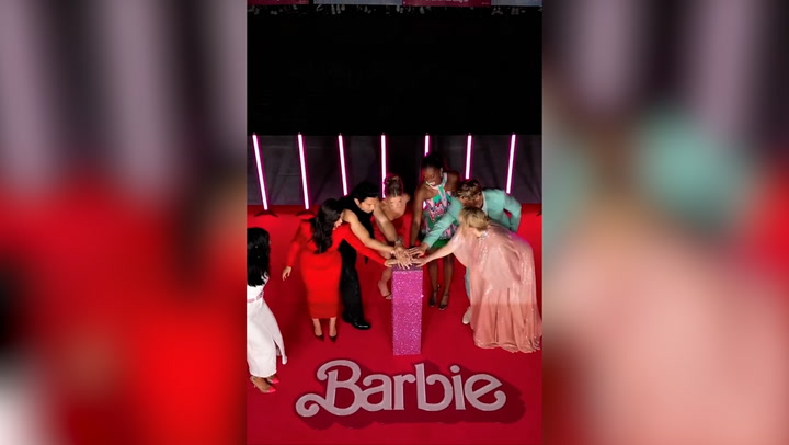 Barbie cast turn London Eye pink to celebrate film premiere