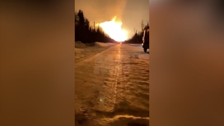 Russian gas pipeline explodes in huge fireball blast amid series of 'Ukrainian strikes'