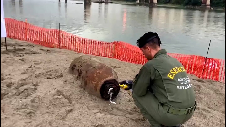 Italian military detonates WWII bomb found in river