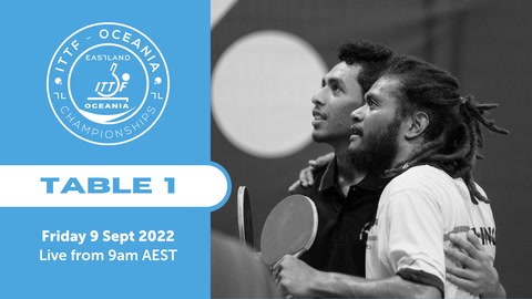 9 Sept - ITTF Oceania Table Tennis - Table 1