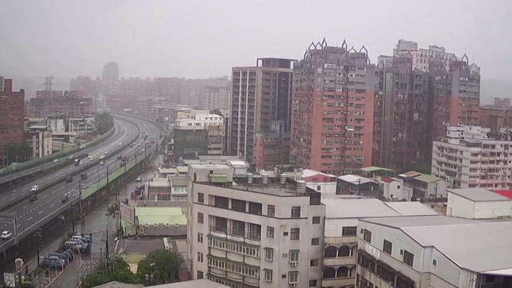 6.2 magnitude Taiwan earthquake shakes CCTV camera above busy road