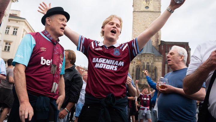 West Ham fans take over Prague ahead of Europa Conference League final