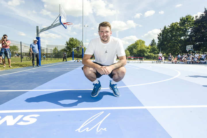 NBA star Luka Doncic dedicates two basketball courts to Slovenian hometown
