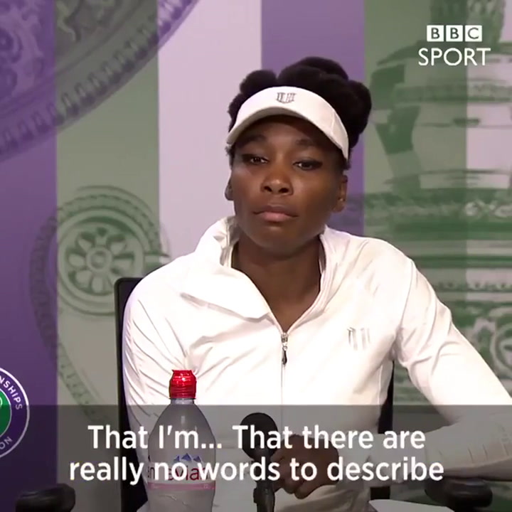 Venus Williams llora por su accidente