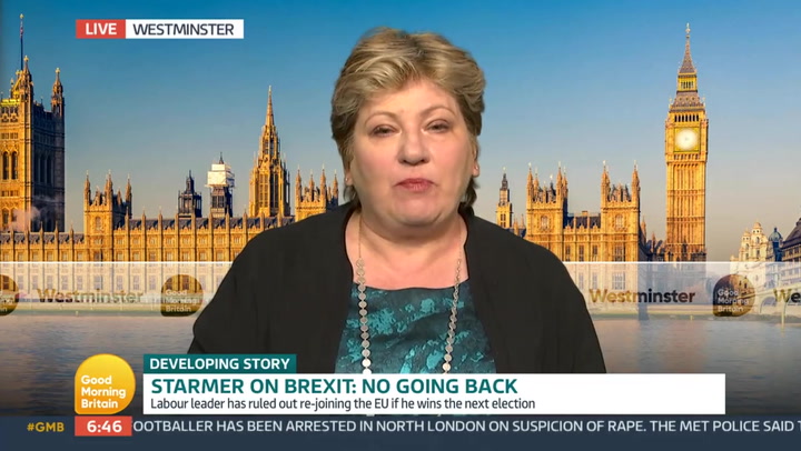 Brexit: ‘No government could recommend we rejoin the EU,’ says Emily Thornberry