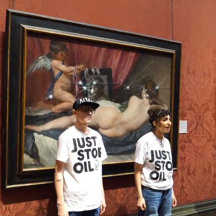 Ambientalistas vandalizaron una pintura de 1651 en la Galería Nacional de Londres