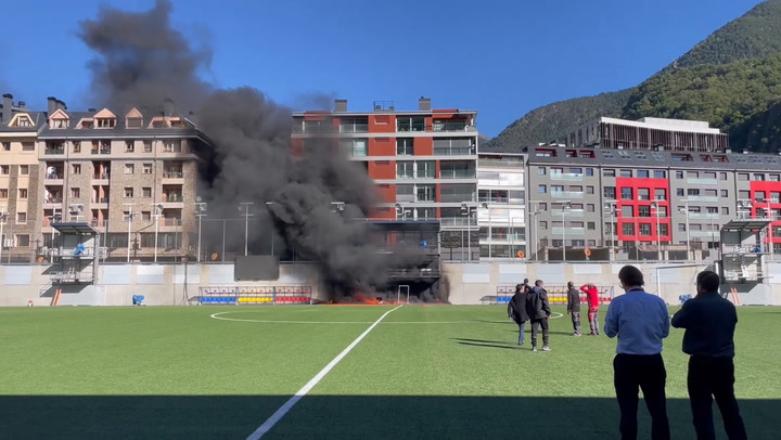 Andorra's stadium catches fire one day before England fixture