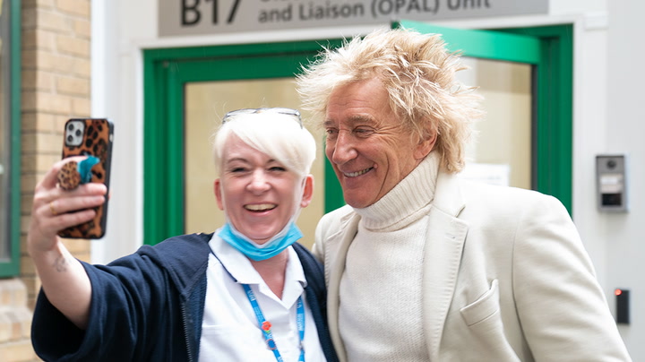 Rod Stewart fulfils promise to NHS hospital after making pledge on Sky News