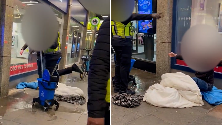McDonald's security guard appears to soak homeless man's sleeping bag