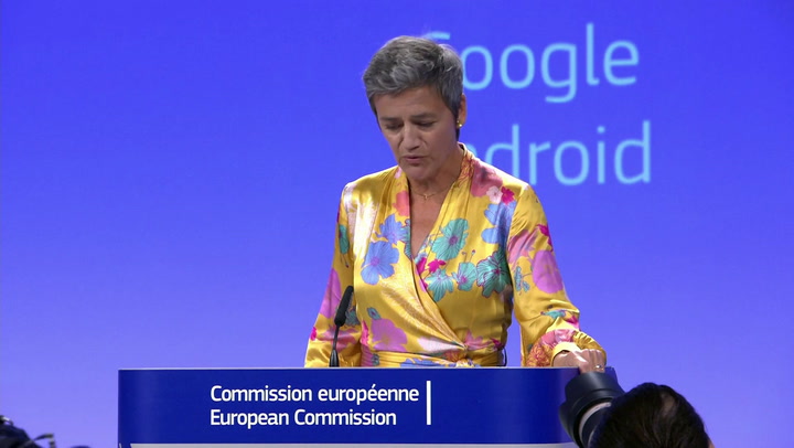 La Unión Europea impone una multa millonaria a Google - Fuente: AFP