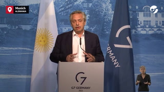 Alberto Fernández habló en el G7 y pidió "que la guerra termine cuanto antes"
