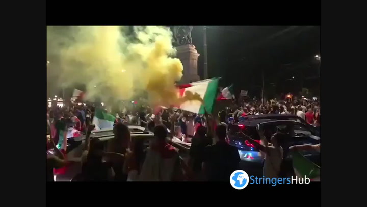 Euro 2020: Italy fans celebrate final win on streets of Milan