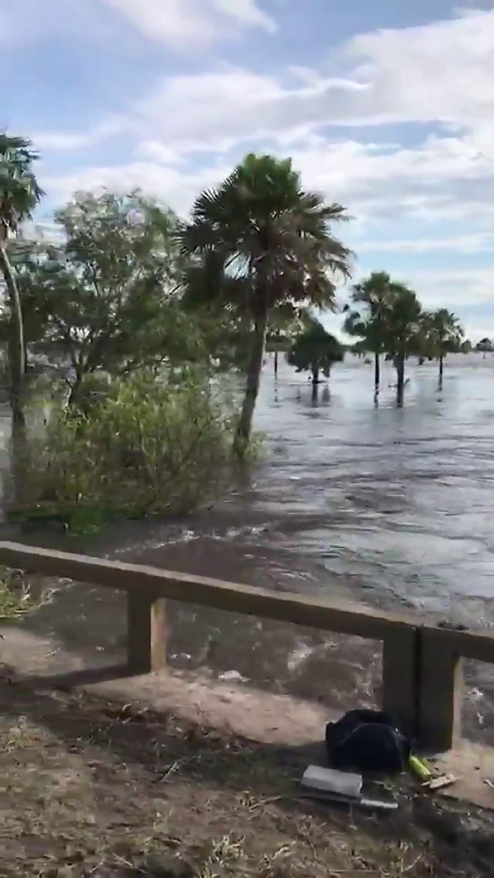 Parque inundado en Villa Guillermina, Santa Fe