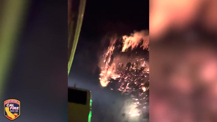 Californian firefighters battle raging Oak Fire through the night