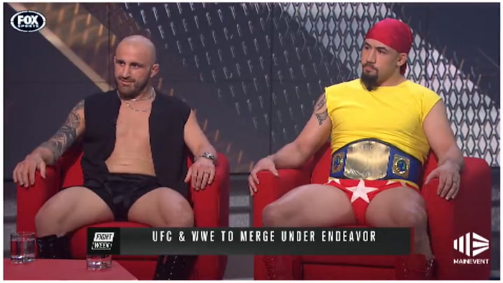 UFC stars dress as WWE icons Hulk Hogan and Steve Austin on national TV