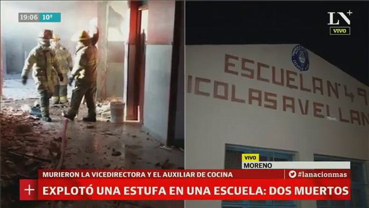 Moreno: explotó una estufa en una escuela y hay dos muertos