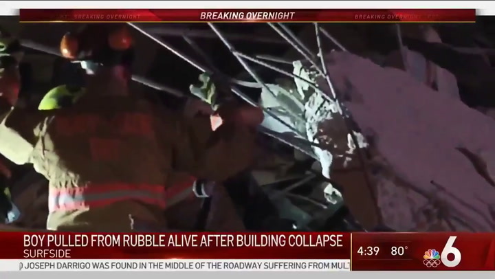 Milagro en el derrumbe del edificio de Miami, rescataron vivo a un niño