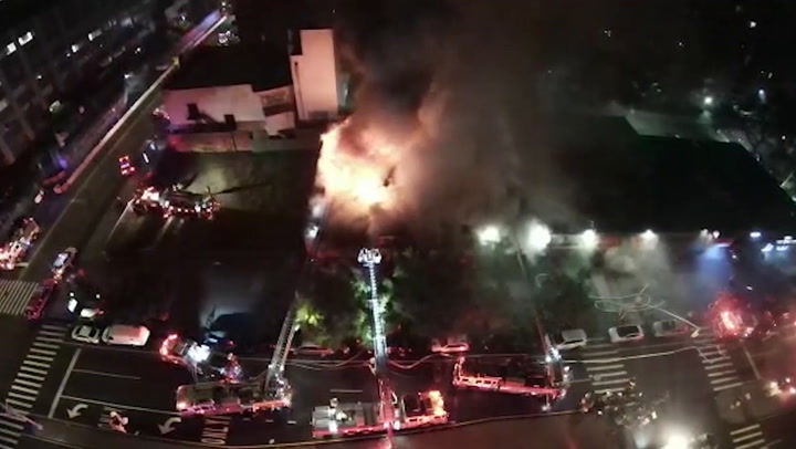 Huge fire sweeps through row of Harlem shops