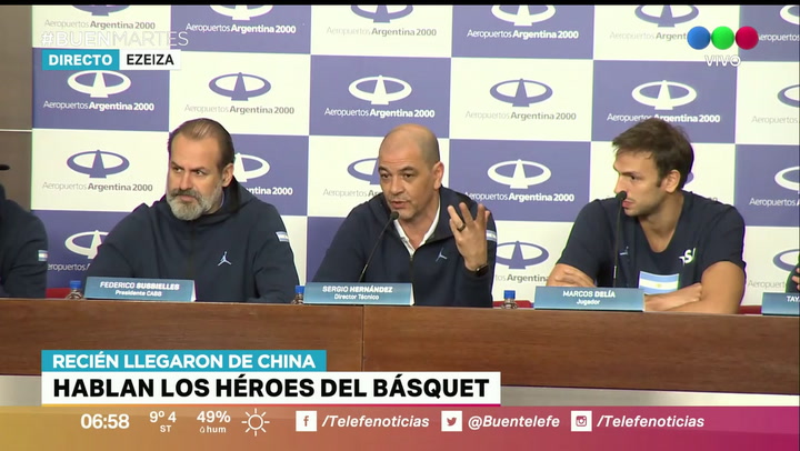 Conferencia de prensa de la Selección Argentina de Basquet - Fuente: Telefe