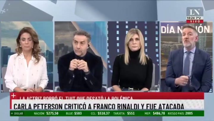 Luis Novaresio habló del ataque en redes a Carla Peterson por su crítica a Franco Rinaldi