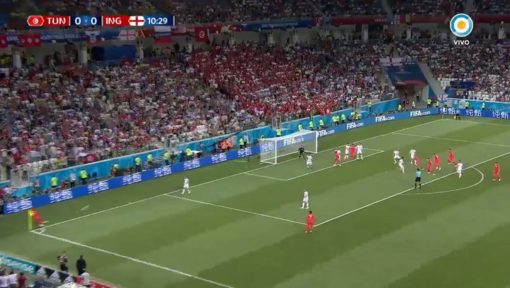 El gol de Inglaterra de Harry Kane, ante Túnez - Fuente: TV Pública