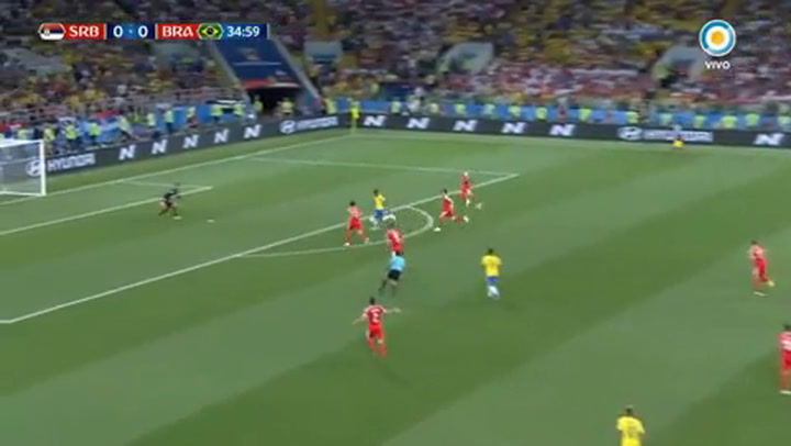 El primer gol de Brasil ante Serbia que le asegura la clasificación a octavos - Fuente: Tv Pública